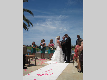 Jack Edmonds performs wedding service at Waterfront Inn Country Club