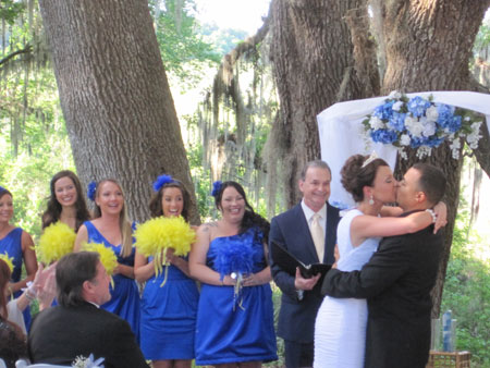Jack Edmonds performs wedding ceremony service at Kanapaha Botanical Gardens
