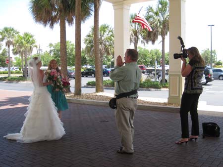Professional photographers shooting for the wedding