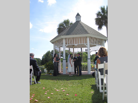 Jack Edmonds performing wedding ceremony service at The Plantation on Crystal River